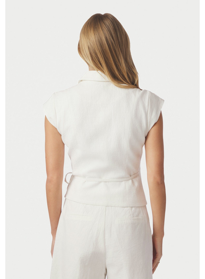 Neo Noir Salima Ramie Waistcoat Off White