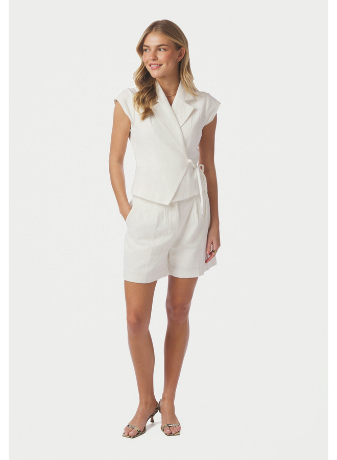 Neo Noir Salima Ramie Waistcoat Off White