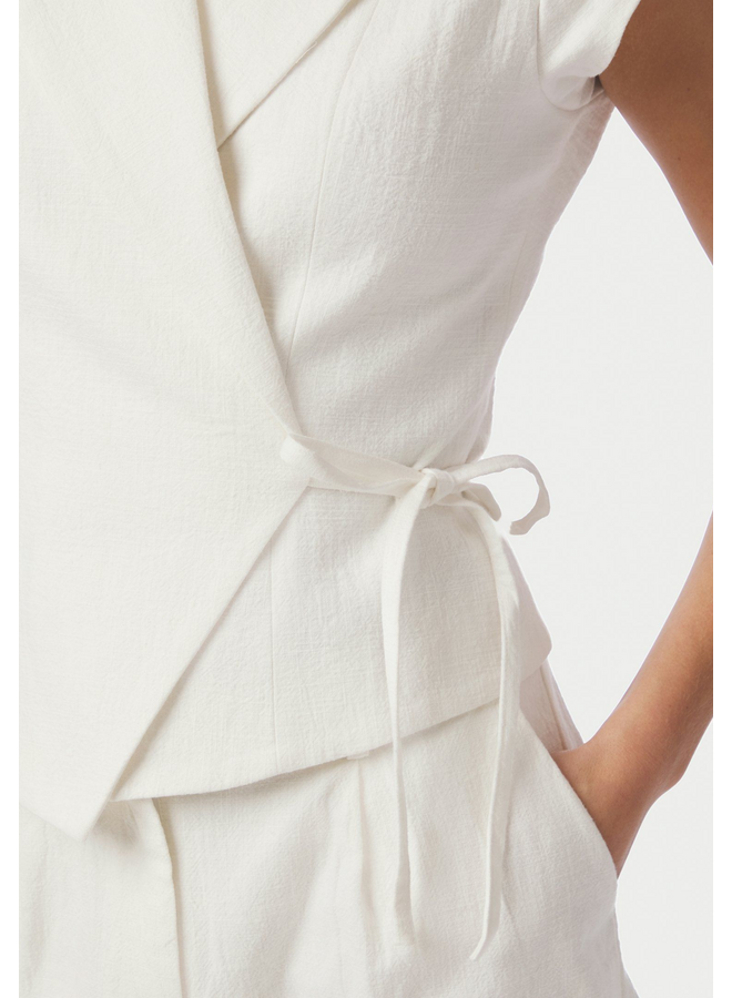 Neo Noir Salima Ramie Waistcoat Off White