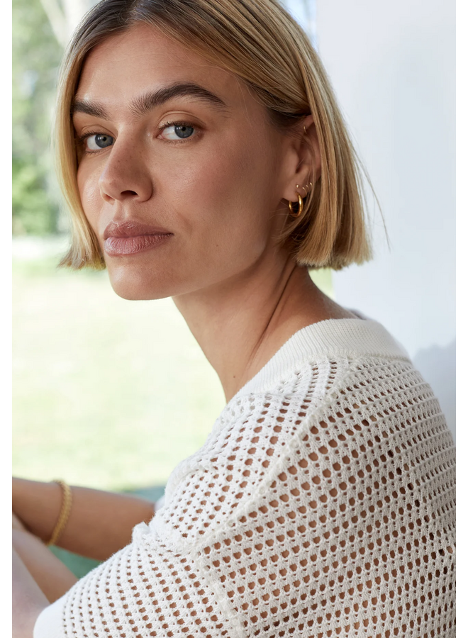 Varley Callie Knit Top Egret