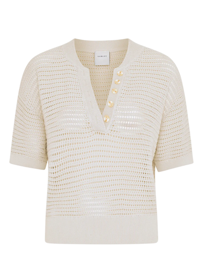 Varley Callie Knit Top Egret