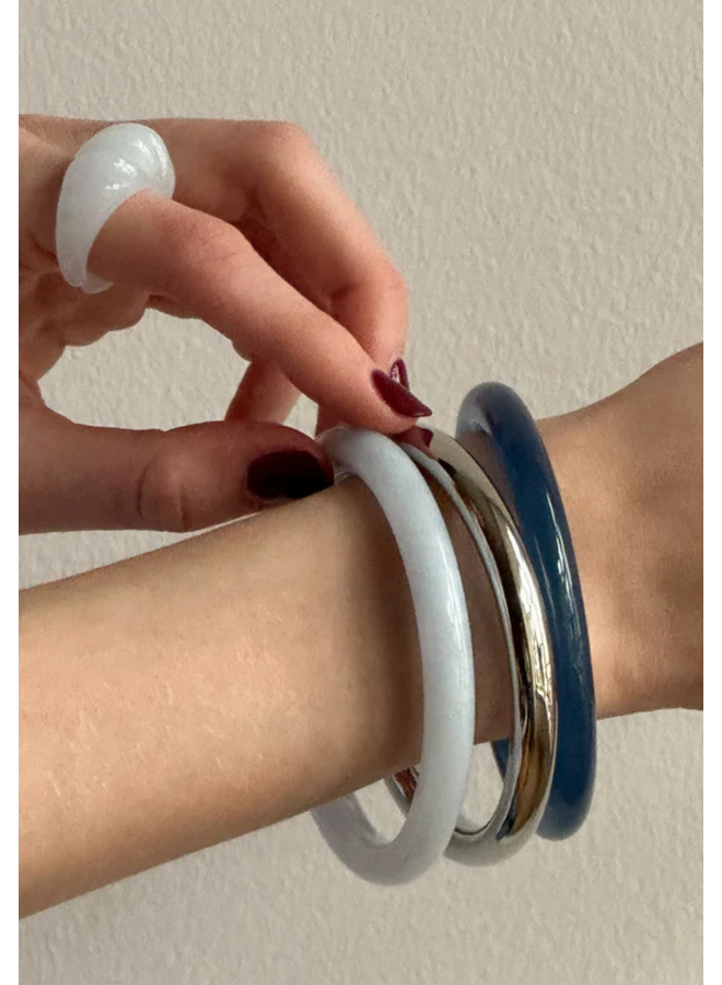 Pico Ray Bangle 6mm Silver Plated