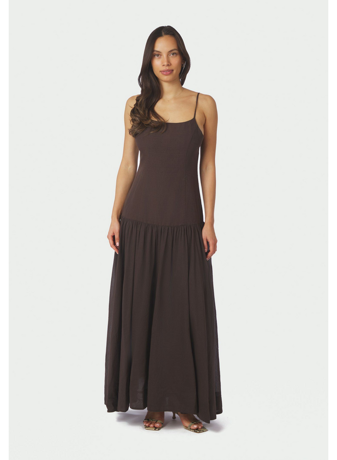 Neo Noir Jackie S Voile Dress Dark Brown
