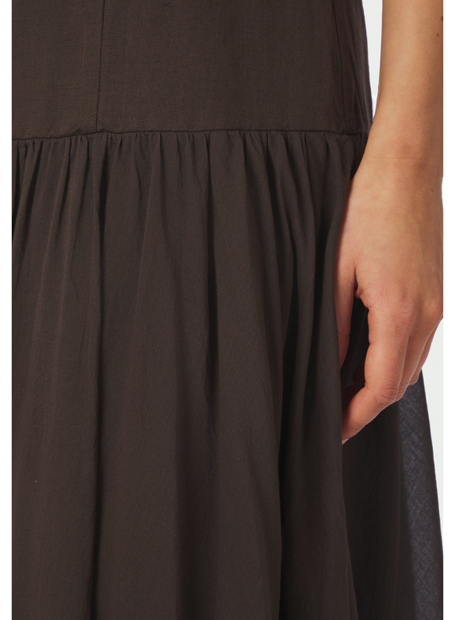 Neo Noir Jackie S Voile Dress Dark Brown