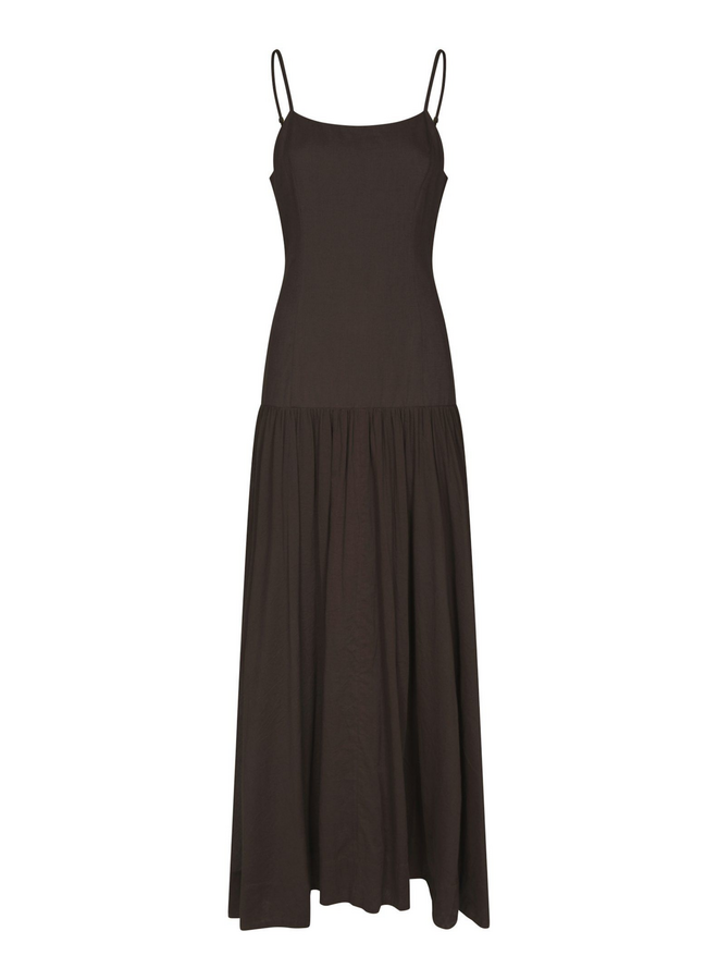 Neo Noir Jackie S Voile Dress Dark Brown