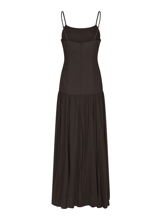 Neo Noir Jackie S Voile Dress Dark Brown