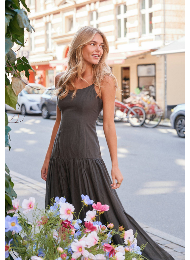 Neo Noir Jackie S Voile Dress Dark Brown