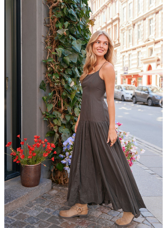 Neo Noir Jackie S Voile Dress Dark Brown