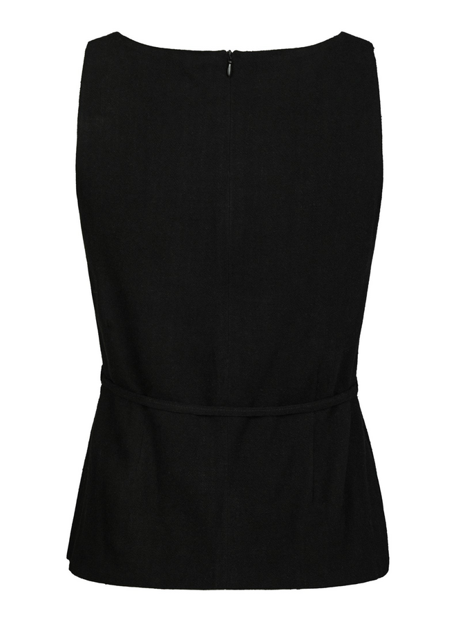 Neo Noir Nassa Linen Top Black