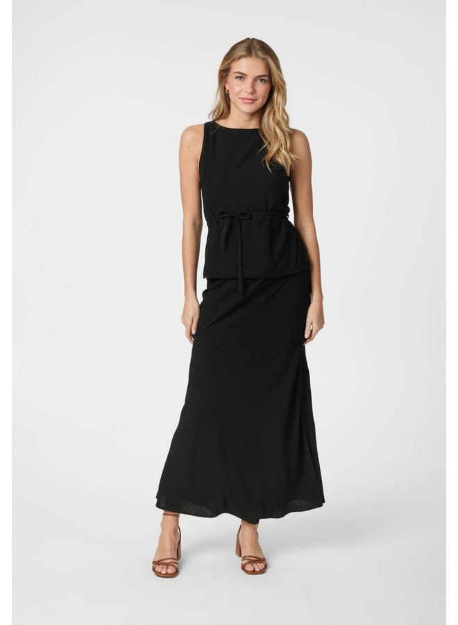 Neo Noir Nassa Linen Top Black