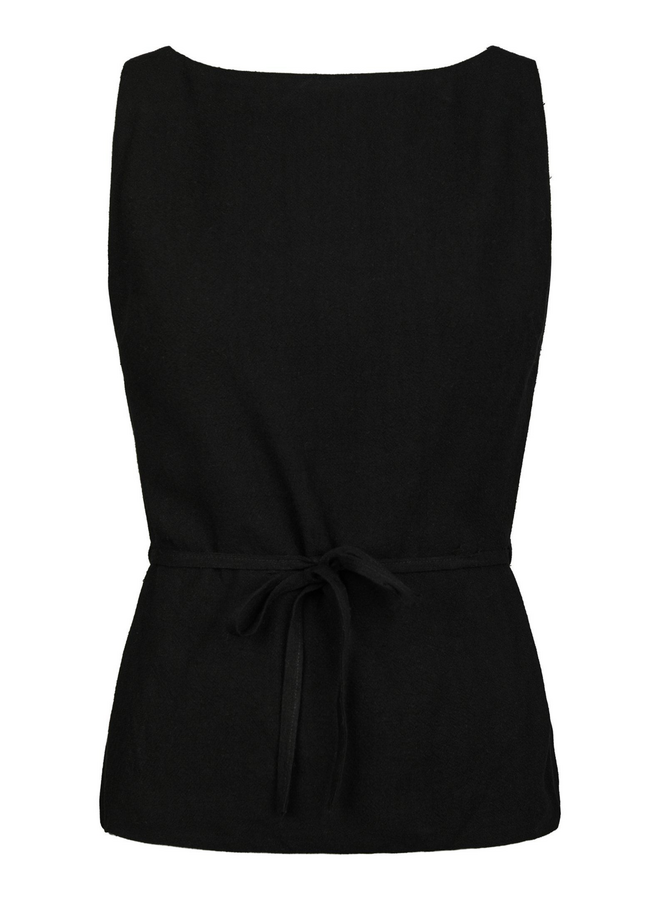 Neo Noir Nassa Linen Top Black
