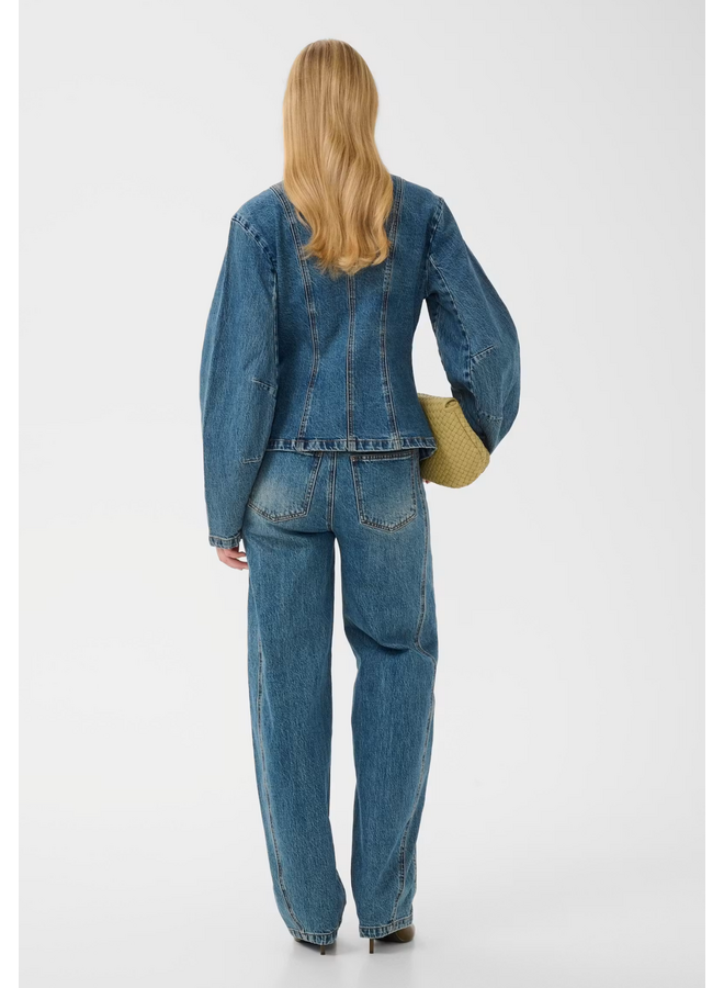 Gestuz Melu HW Barrel Jeans Classic Mid Blue Wash