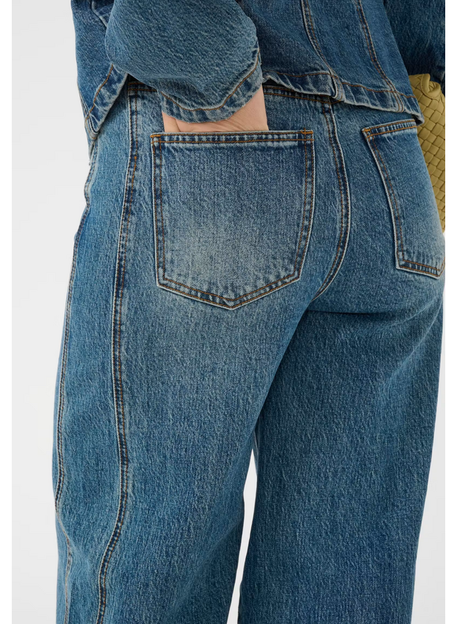 Gestuz Melu HW Barrel Jeans Classic Mid Blue Wash