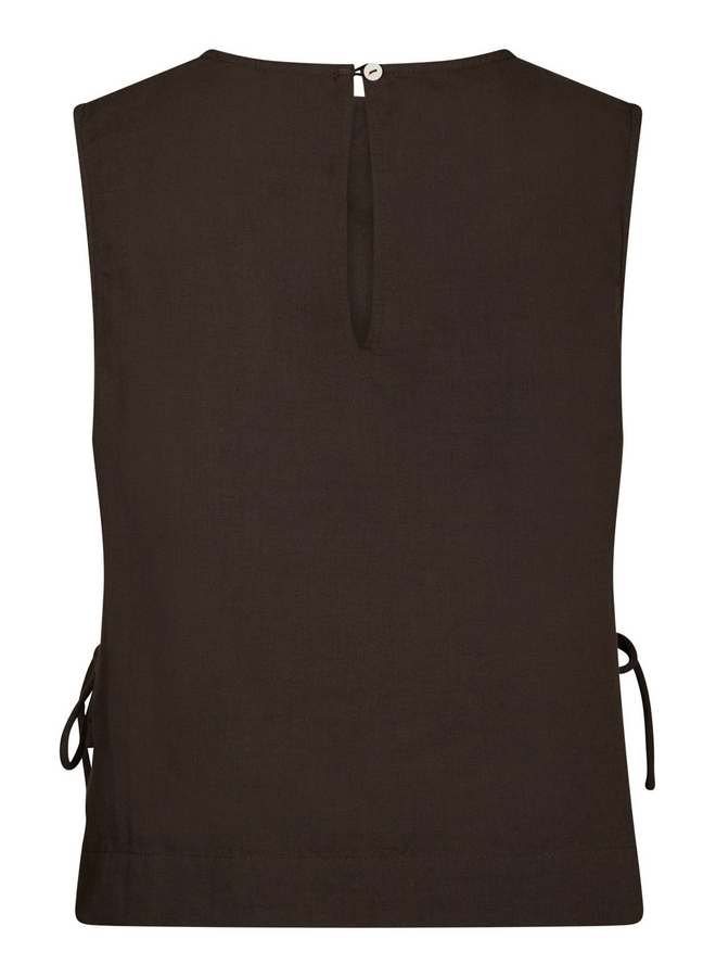 Neo Noir Svetlana Linen Top Dark Brown