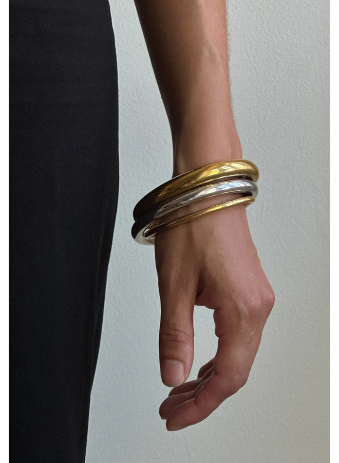 Pico Ray Bangle 10mm Silver Plated