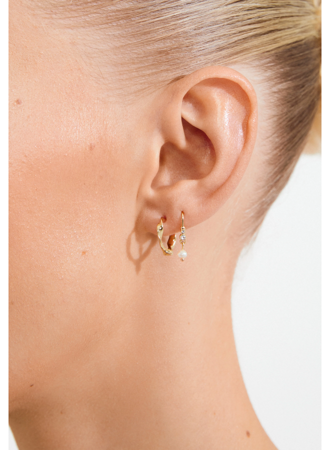 Pilgrim MORIN earrings 2-in-1 set, gold-plated