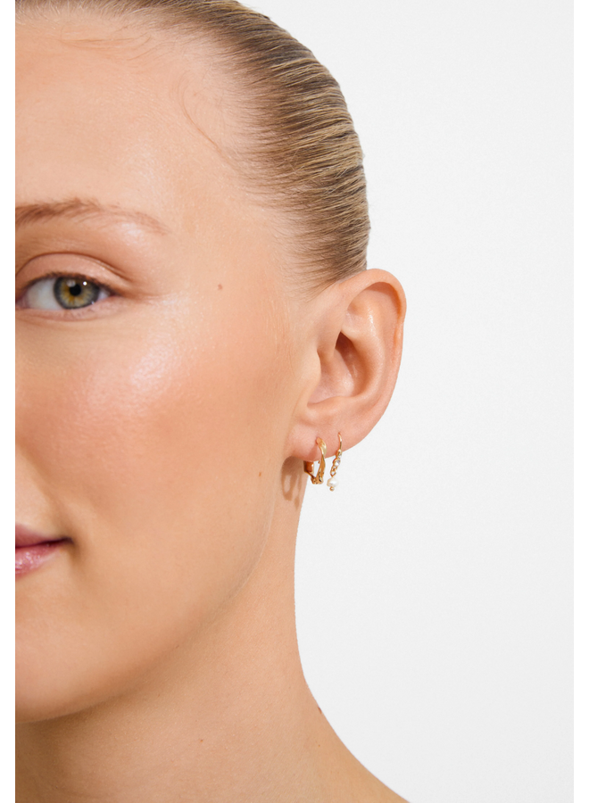 Pilgrim MORIN earrings 2-in-1 set, gold-plated