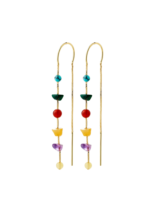 Pilgrim HERE earrings gold-plated/multi