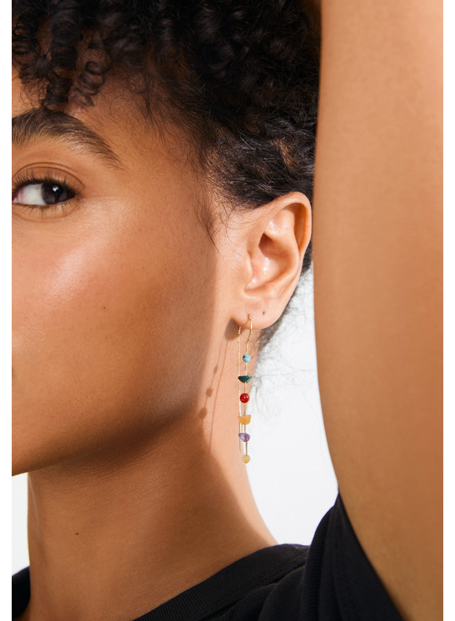 Pilgrim HERE earrings gold-plated/multi