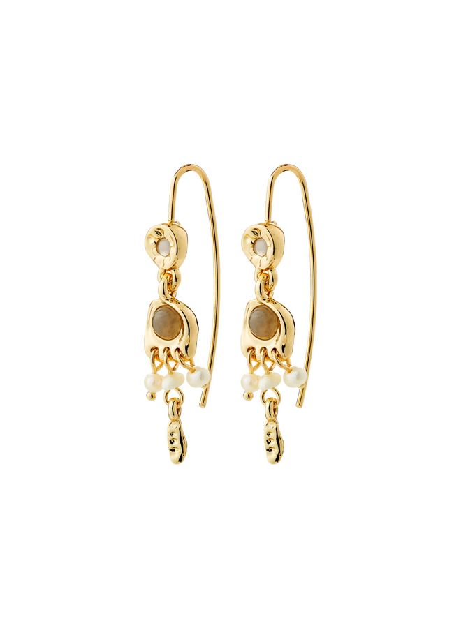 Pilgrim HERE earrings gold-plated