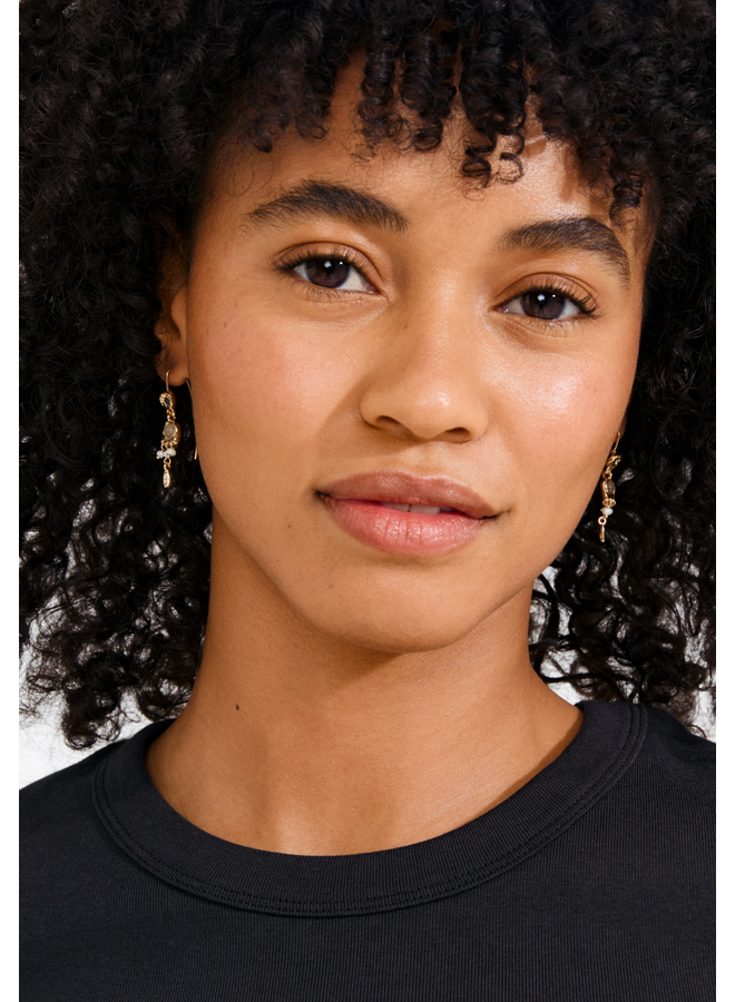 Pilgrim HERE earrings gold-plated