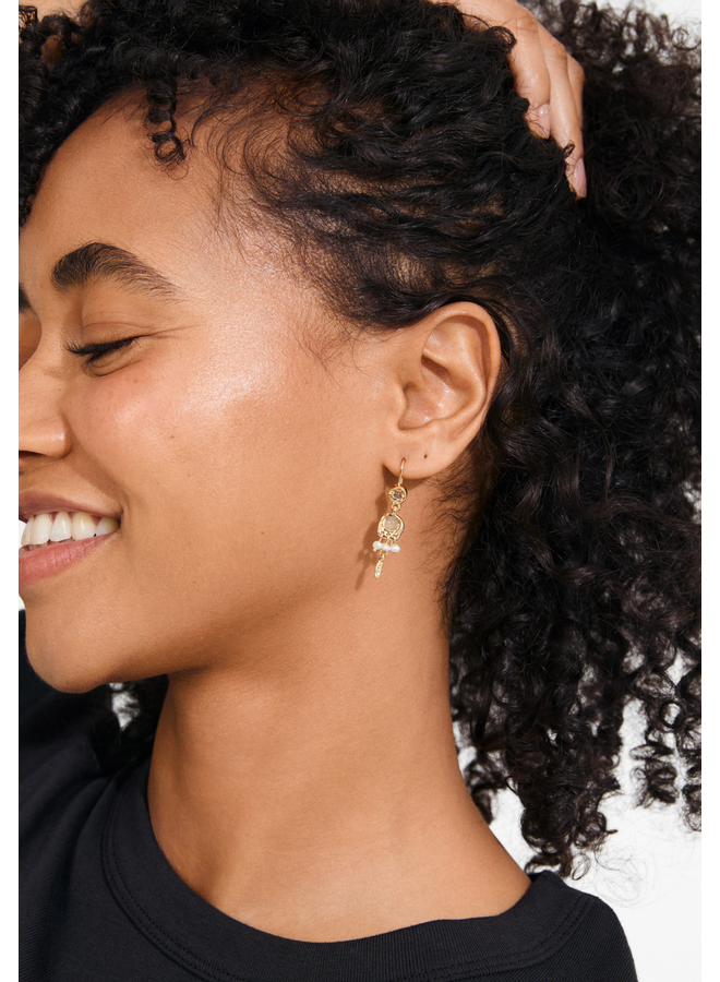 Pilgrim HERE earrings gold-plated
