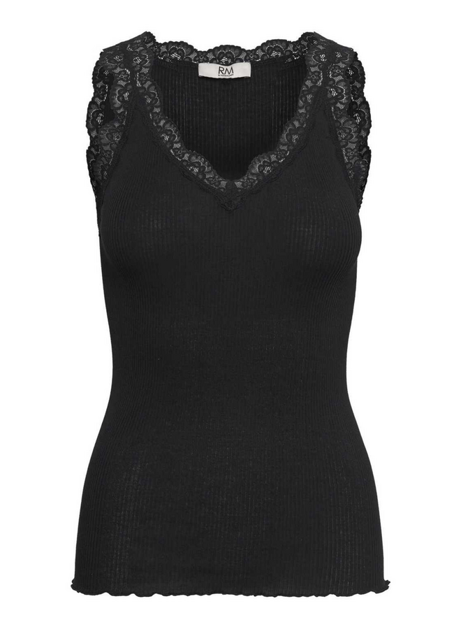 Rosemunde Balta Modal V-Neck Top Black