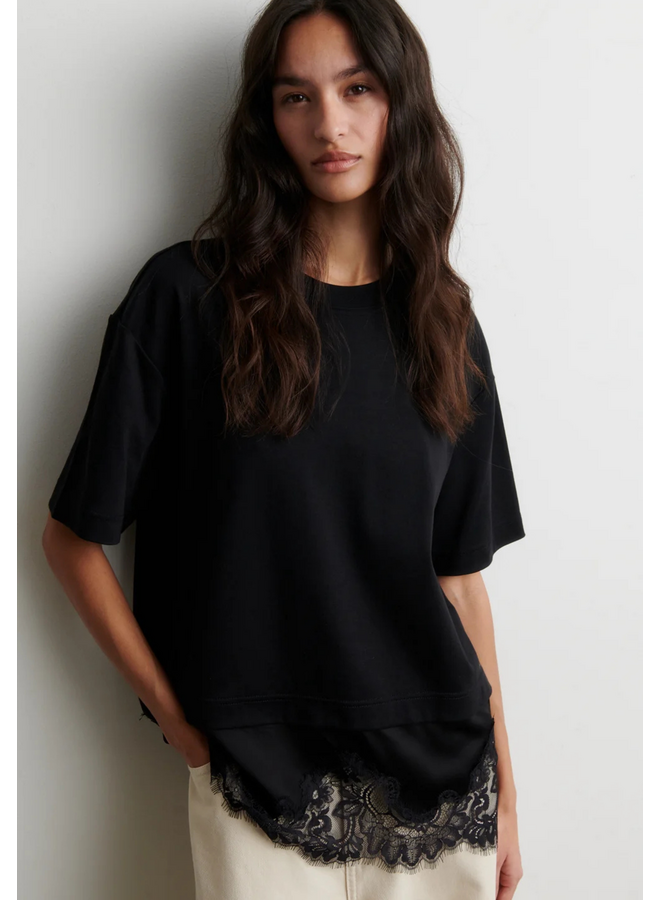Second Female Vaccara Lace Tee Black