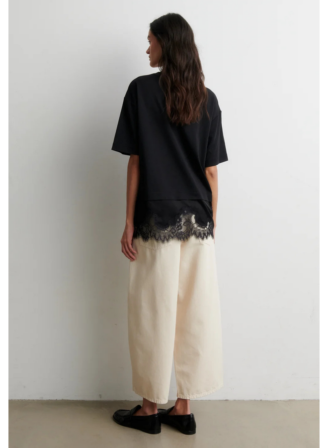 Second Female Vaccara Lace Tee Black