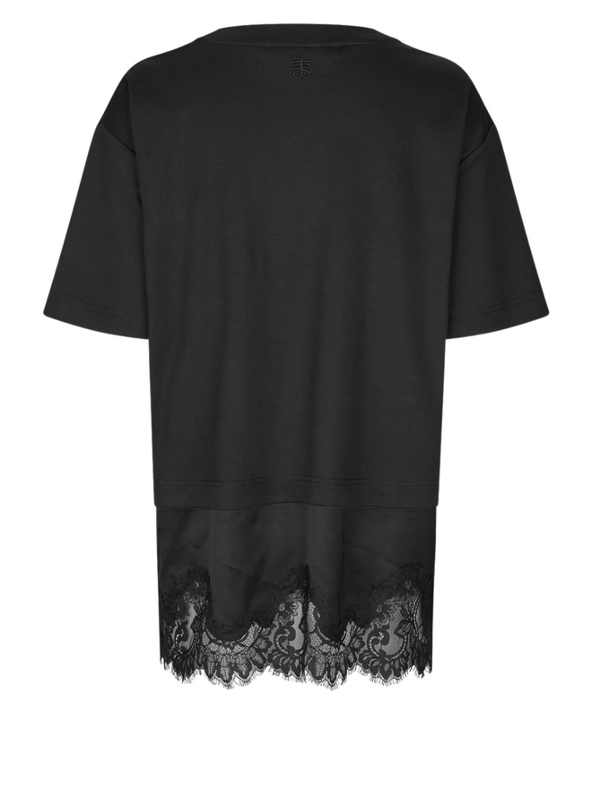 Second Female Vaccara Lace Tee Black