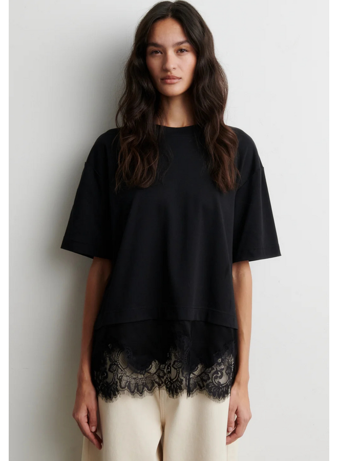 Second Female Vaccara Lace Tee Black