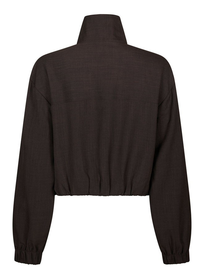 Neo Noir Felicity Zip Blouse Dark Brown