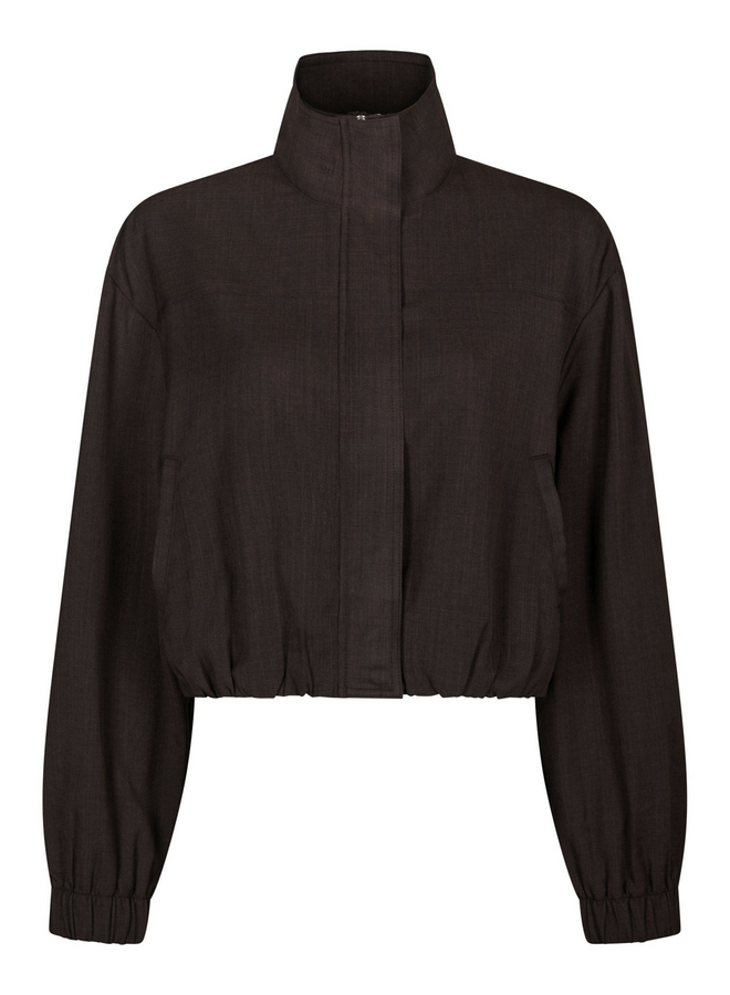 Neo Noir Felicity Zip Blouse Dark Brown
