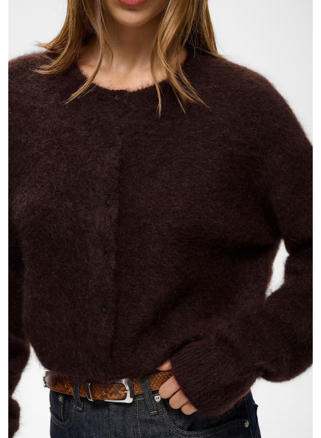 Gestuz Debbie Short Cardigan Plum Melange