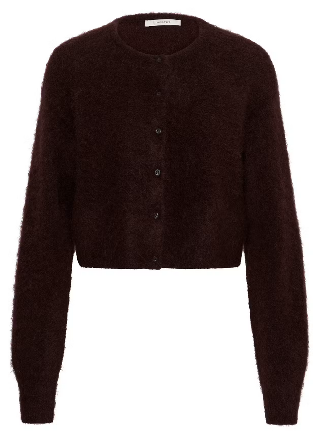 Gestuz Debbie Short Cardigan Plum Melange