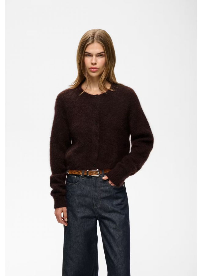 Gestuz Debbie Short Cardigan Plum Melange