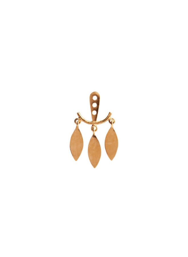 Stine A Dancing Three Leaves Behind Ear Earring Gold - per stuk