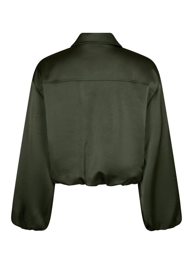 Neo Noir Denielle Heavy Sateen Jacket Deep Green