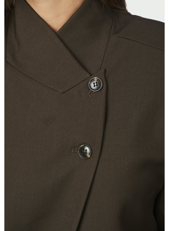 Neo Noir Tiria Structure Blazer Dark Brown