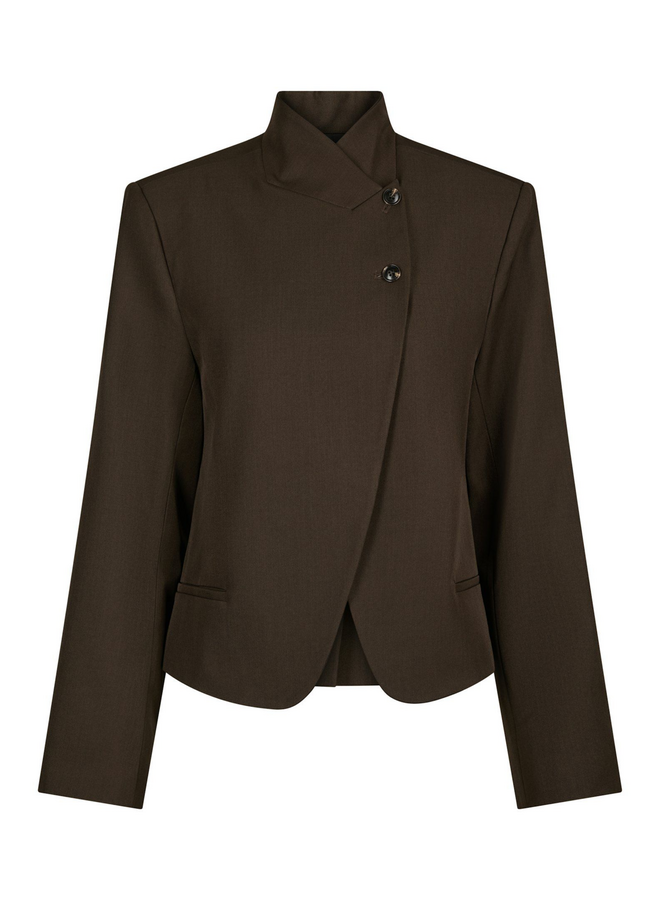 Neo Noir Tiria Structure Blazer Dark Brown