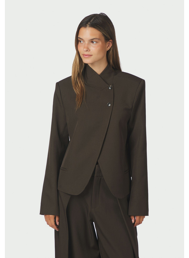 Neo Noir Tiria Structure Blazer Dark Brown