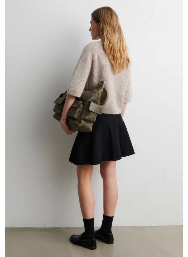 Second Female Andrea Knit Rib Cardigan Light Beige Melange