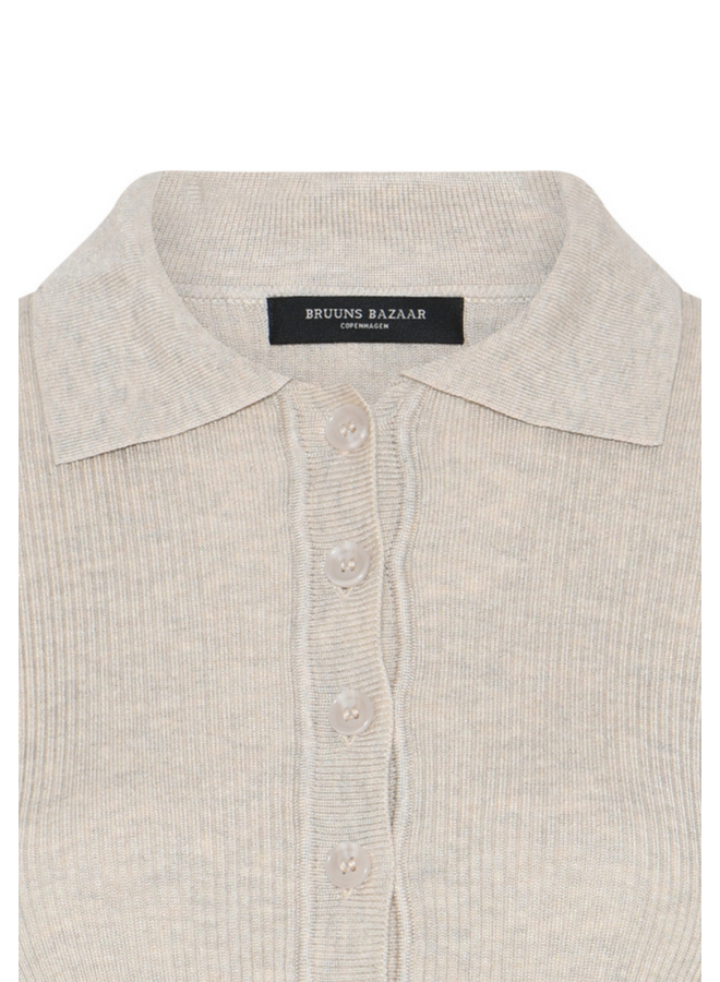 Bruuns Bazaar Anemone Valea Knit Polo Sand Melange