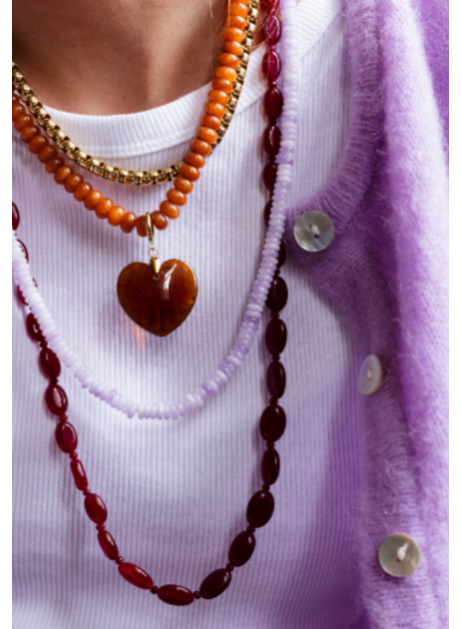 Bonnie Studios Funky Burgundy Long Necklace