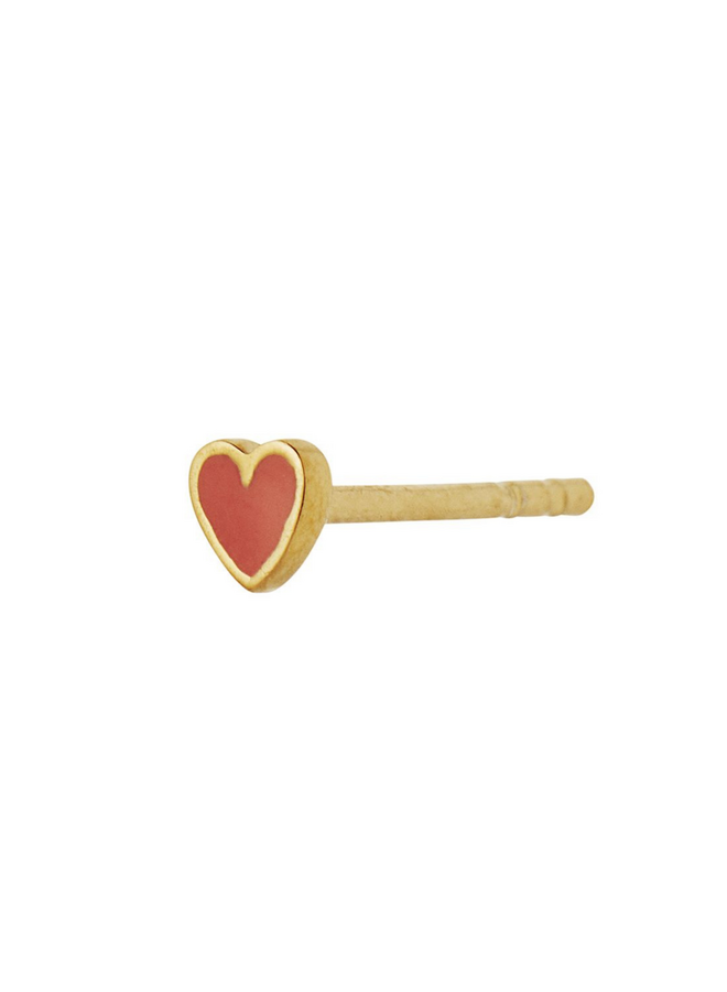 Stine A Petit Love Heart Coral Enamel Gold - per stuk