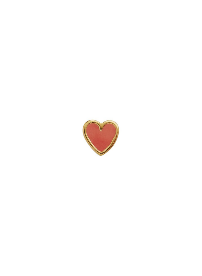 Stine A Petit Love Heart Coral Enamel Gold - per stuk
