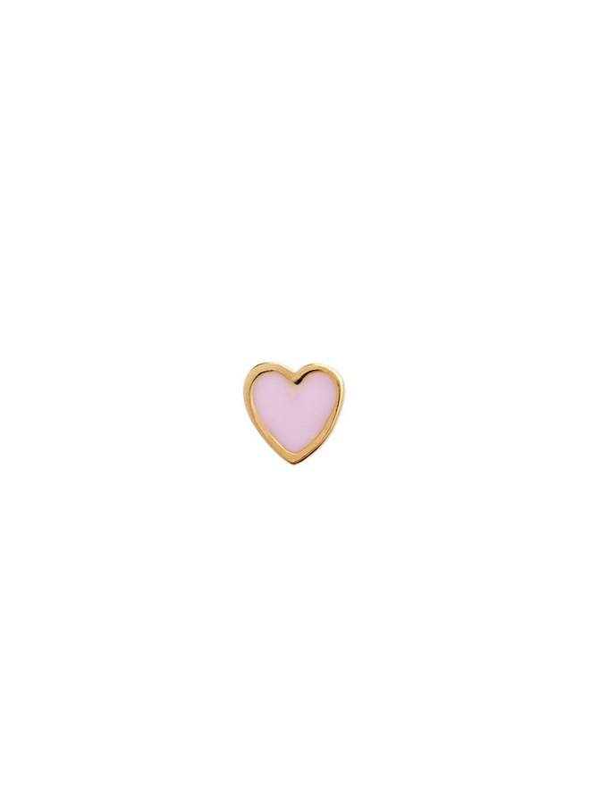 Stine A Petit Love Heart Light Pink Enamel Gold