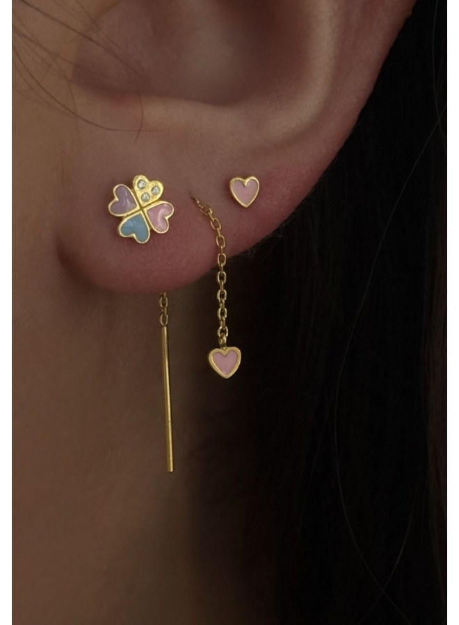 Stine A Petit Love Heart Light Pink Enamel Gold