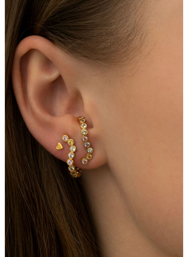 Stine A Petit Love Heart Earring Piece Gold - per stuk