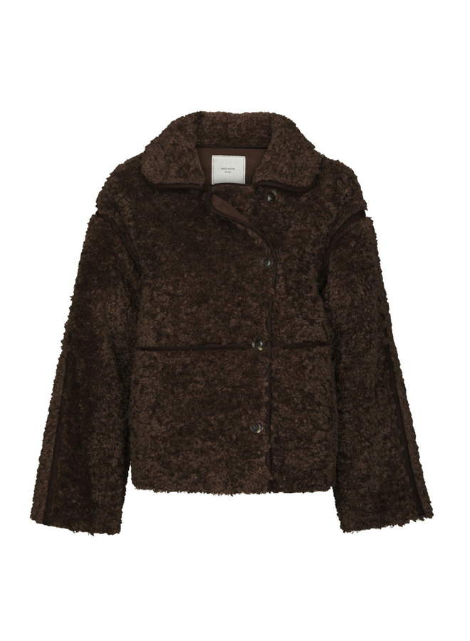 Neo Noir Castor Faux Fur Jacket Dark Brown